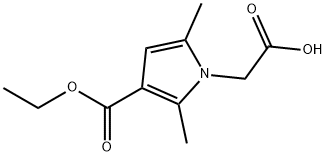2-(3-乙氧羰基-2,5-二甲基-吡咯-1-基)乙酸 结构式