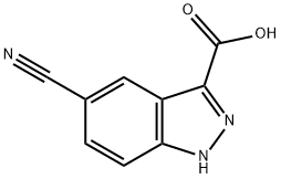 5-氰基吲唑-3-羧酸 结构式