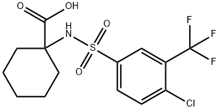 1-((4-CHLORO-3-(TRIFLUOROMETHYL)PHENYL)SULFONAMIDO)CYCLOHEXANE-1-CARBOXYLIC ACID 结构式