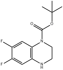 6,7-氟-3,4-二氢-2H- 喹喔啉 -1-甲酸叔丁酯 结构式