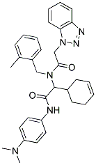 2-(2-(1H-BENZO[D][1,2,3]TRIAZOL-1-YL)-N-(2-METHYLBENZYL)ACETAMIDO)-2-(CYCLOHEX-3-ENYL)-N-(4-(DIMETHYLAMINO)PHENYL)ACETAMIDE 结构式