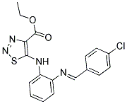 ETHYL 5-[(2-{[(1E)-(4-CHLOROPHENYL)METHYLENE]AMINO}PHENYL)AMINO]-1,2,3-THIADIAZOLE-4-CARBOXYLATE 结构式