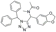 N-((1-BENZHYDRYL-1H-TETRAZOL-5-YL)(BENZO[D][1,3]DIOXOL-5-YL)METHYL)-N-METHYLACETAMIDE 结构式