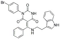 (E)-5-((2-(1H-INDOL-3-YL)ETHYLAMINO)(PHENYL)METHYLENE)-1-(4-BROMOPHENYL)PYRIMIDINE-2,4,6(1H,3H,5H)-TRIONE 结构式