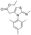 [2-METHYLIMINO-3-(2,4,6-TRIMETHYL-PHENYL)-2,3-DIHYDRO-THIAZOL-4-YL]-ACETIC ACID ETHYL ESTER 结构式