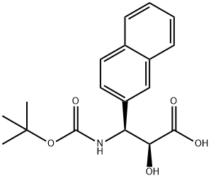 N-BOC-3-(S)-AMINO-2-(S)-HYDROXY-3-NAPHTHALEN-2-YL-PROPIONIC ACID 结构式