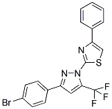 2-[3-(4-BROMOPHENYL)-5-(TRIFLUOROMETHYL)-1H-PYRAZOL-1-YL]-4-PHENYL-1,3-THIAZOLE 结构式
