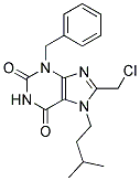 3-BENZYL-8-(CHLOROMETHYL)-7-(3-METHYLBUTYL)-3,7-DIHYDRO-1H-PURINE-2,6-DIONE 结构式
