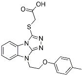 [9-(2-P-TOLYLOXY-ETHYL)-9H-BENZO[4,5]IMIDAZO[2,1-C][1,2,4]TRIAZOL-3-YLSULFANYL]-ACETIC ACID 结构式