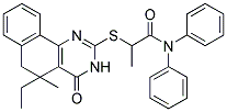 2-[(5-Ethyl-5-methyl-4-oxo-3,4,5,6-tetrahydrobenzo[h]quinazolin-2-yl)sulfanyl]-N,N-diphenylpropanamide 结构式