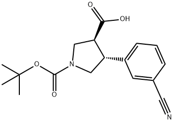 N-BOC-(3S,4R)-4-(3-氰基苯基)吡咯烷-3-羧酸 结构式