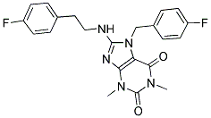 7-(4-FLUOROBENZYL)-8-(4-FLUOROPHENETHYLAMINO)-1,3-DIMETHYL-1H-PURINE-2,6(3H,7H)-DIONE 结构式