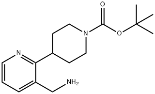 1-N-BOC-4-(3-氨甲基吡啶基)哌啶 结构式