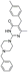 2-(4-BENZYL-1-PIPERAZINYL)-6-METHYL-5-(4-METHYLBENZYL)-4(3H)-PYRIMIDINONE 结构式