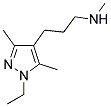 N-[3-(1-ETHYL-3,5-DIMETHYL-1H-PYRAZOL-4-YL)PROPYL]-N-METHYLAMINE 结构式
