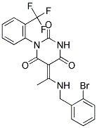 (5E)-5-{1-[(2-BROMOBENZYL)AMINO]ETHYLIDENE}-1-[2-(TRIFLUOROMETHYL)PHENYL]PYRIMIDINE-2,4,6(1H,3H,5H)-TRIONE 结构式