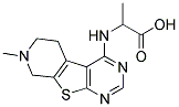 2-(7-METHYL-5,6,7,8-TETRAHYDRO-9-THIA-1,3,7-TRIAZA-FLUOREN-4-YLAMINO)-PROPIONIC ACID 结构式