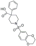 1-(2,3-DIHYDRO-1,4-BENZODIOXIN-6-YLSULFONYL)-4-PHENYLPIPERIDINE-4-CARBOXYLIC ACID 结构式