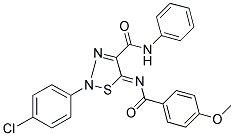 (5Z)-2-(4-CHLOROPHENYL)-5-[(4-METHOXYBENZOYL)IMINO]-N-PHENYL-2,5-DIHYDRO-1,2,3-THIADIAZOLE-4-CARBOXAMIDE 结构式