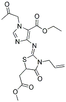 ETHYL 4-{[3-ALLYL-5-(2-METHOXY-2-OXOETHYL)-4-OXO-1,3-THIAZOLIDIN-2-YLIDENE]AMINO}-1-(2-OXOPROPYL)-1H-IMIDAZOLE-5-CARBOXYLATE 结构式