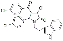 1-(2-(1H-Indol-3-yl)ethyl)-4-(4-chlorobenzoyl)-5-(4-chlorophenyl)-3-hydroxy-1H-pyrrol-2(5H)-one 结构式