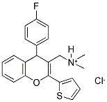 [4-(4-FLUOROPHENYL)-2-THIEN-2-YL-4H-CHROMEN-3-YL]-N,N-DIMETHYLMETHANAMINIUM CHLORIDE 结构式