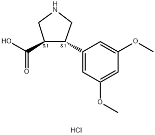 (3S,4R)-4-(3,5-二甲氧基苯基)吡咯烷-3-羧酸盐酸盐 结构式