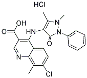 7-CHLORO-4-(2,3-DIHYDRO-1,5-DIMETHYL-3-OXO-2-PHENYL-1H-PYRAZOL-4-YLAMINO)-8-METHYLQUINOLINE-3-CARBOXYL 结构式