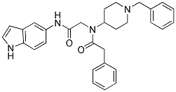 2-[(1-BENZYL-4-PIPERIDINYL)(2-PHENYLACETYL)AMINO]-N-(1H-INDOL-5-YL)ACETAMIDE 结构式