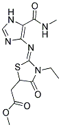 METHYL [(2Z)-3-ETHYL-2-({5-[(METHYLAMINO)CARBONYL]-1H-IMIDAZOL-4-YL}IMINO)-4-OXO-1,3-THIAZOLIDIN-5-YL]ACETATE 结构式