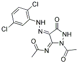 N-{(3E,4Z)-2-ACETYL-4-[(2,5-DICHLOROPHENYL)HYDRAZONO]-5-OXOPYRAZOLIDIN-3-YLIDENE}ACETAMIDE 结构式
