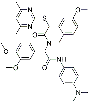 2-(3,4-DIMETHOXYPHENYL)-N-(4-(DIMETHYLAMINO)PHENYL)-2-(2-(4,6-DIMETHYLPYRIMIDIN-2-YLTHIO)-N-(4-METHOXYBENZYL)ACETAMIDO)ACETAMIDE 结构式