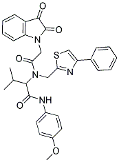 2-(2-(2,3-DIOXOINDOLIN-1-YL)-N-((4-PHENYLTHIAZOL-2-YL)METHYL)ACETAMIDO)-N-(4-METHOXYPHENYL)-3-METHYLBUTANAMIDE 结构式