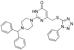 2-(4-BENZHYDRYLPIPERAZIN-1-YL)-6-((1-PHENYL-1H-TETRAZOL-5-YLTHIO)METHYL)PYRIMIDIN-4(3H)-ONE 结构式