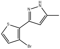 3-(3-BROMO-2-THIENYL)-5-METHYL-1H-PYRAZOLE 结构式