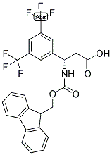 (S)-3-(3,5-BIS-TRIFLUOROMETHYL-PHENYL)-3-(9H-FLUOREN-9-YLMETHOXYCARBONYLAMINO)-PROPIONIC ACID 结构式