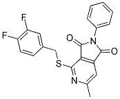 4-[(3,4-DIFLUOROBENZYL)THIO]-6-METHYL-2-PHENYL-1H-PYRROLO[3,4-C]PYRIDINE-1,3(2H)-DIONE 结构式