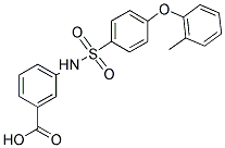 3-[4-(2-METHYLPHENOXY)PHENYLSULFONAMIDO]BENZOIC ACID 结构式