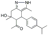 1-[6-HYDROXY-4-(4-ISOPROPYLPHENYL)-3,6-DIMETHYL-4,5,6,7-TETRAHYDRO-2H-INDAZOL-5-YL]ETHANONE 结构式