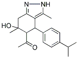 1-[6-Hydroxy-4-(4-isopropylphenyl)-3,6-dimethyl-4,5,6,7-tetrahydro-2H-indazol-5-yl]ethanone 结构式