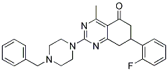 2-(4-BENZYLPIPERAZIN-1-YL)-7-(2-FLUOROPHENYL)-4-METHYL-7,8-DIHYDROQUINAZOLIN-5(6H)-ONE 结构式