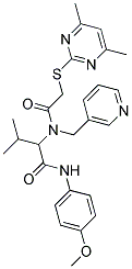 2-[{2-[(4,6-DIMETHYL-2-PYRIMIDINYL)SULFANYL]ACETYL}(3-PYRIDINYLMETHYL)AMINO]-N-(4-METHOXYPHENYL)-3-METHYLBUTANAMIDE 结构式