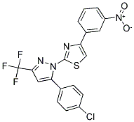 2-[5-(4-CHLOROPHENYL)-3-(TRIFLUOROMETHYL)-1H-PYRAZOL-1-YL]-4-(3-NITROPHENYL)-1,3-THIAZOLE 结构式