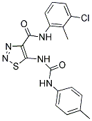 N-(3-CHLORO-2-METHYLPHENYL)-5-({[(4-METHYLPHENYL)AMINO]CARBONYL}AMINO)-1,2,3-THIADIAZOLE-4-CARBOXAMIDE 结构式