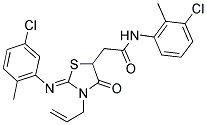 2-{3-ALLYL-2-[(5-CHLORO-2-METHYLPHENYL)IMINO]-4-OXO-1,3-THIAZOLIDIN-5-YL}-N-(3-CHLORO-2-METHYLPHENYL)ACETAMIDE 结构式
