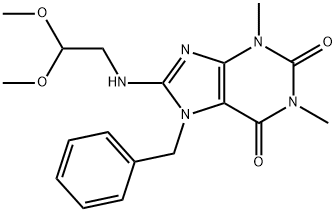 7-BENZYL-8-[(2,2-DIMETHOXYETHYL)AMINO]-1,3-DIMETHYL-3,7-DIHYDRO-1H-PURINE-2,6-DIONE 结构式