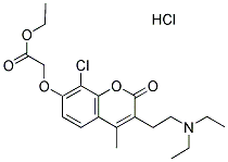 8-CHLORO-3-(2-DIETHYLAMINOETHYL)-7-ETHOXYCARBONYLMETHOXY-4-METHYLCOUMARIN HYDROCHLORIDE SALT 结构式