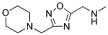 N-METHYL-1-[3-(MORPHOLIN-4-YLMETHYL)-1,2,4-OXADIAZOL-5-YL]METHANAMINE 结构式