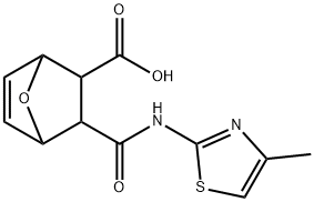 3-(4-METHYL-THIAZOL-2-YLCARBAMOYL)-7-OXA-BICYCLO[2.2.1]HEPT-5-ENE-2-CARBOXYLIC ACID 结构式