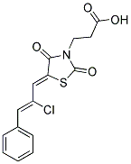 3-[5-(2-CHLORO-3-PHENYL-ALLYLIDENE)-2,4-DIOXO-THIAZOLIDIN-3-YL]-PROPIONIC ACID 结构式